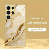 Gold marble texture phone case For Samsung
