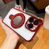 Sparkle Mirror Magnetic Makeup Mirror Back Case for iPhone