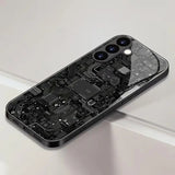 Circuit Board-Style Tempered Glass Shock-Resistant Phone Case For Samsung