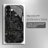 Circuit Board-Style Tempered Glass Shock-Resistant Phone Case For Samsung