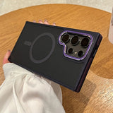 Magnetic Non-Slip Frame Armor Wireless Charging Case For Samsung
