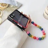 Artistic oil painting beaded phone case For Samsung Z Flip