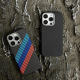 Kevlar-pattern magnetic glow-in-the-dark shockproof hard case For iPhone