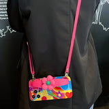Creative Crossbody Strap Flower Wristband case for iPhone