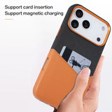 Premium Spliced Texture Magnetic Card Case For iPhone