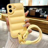 Simple Down Jacket with Lanyard Case for iPhone