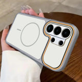 Luxury color-blocked frosted magnetic phone case For Samsung