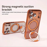 Luxury Plating Magnetic Bracket Phone Case For iPhone
