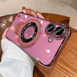 Plating Frameless Magnetic Bracket Case for iPhone