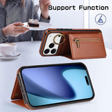 Crossbody Zipper Wallet Ring Stand Phone Case for IPhone