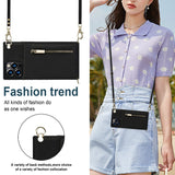 Stylish Leather Crossbody Zipper Back Cover Holder Wallet Card Holder Phone Case 3-In-1 for iphone