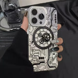 Mechanical-Style Circuit Pattern IMD Phone Case For iPhone