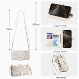 Crossbody Flip Leather Women Girls Wallet Card Holder  Case For iPhone