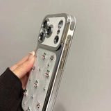 Luxurious Electroplated Sparkling Diamond Cherry Phone Case For iPhone