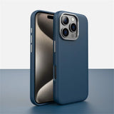 Luxury Business Metal Camera PU Leather Magnetic Case For iPhone