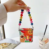 Artistic oil painting beaded phone case For Samsung Z Flip