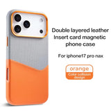Premium Spliced Texture Magnetic Card Case For iPhone