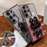 Glitter Mirror Rabbit Stand Case For Samsung
