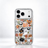 Halloween Ghost Pumpkin Floral Clear Case For iPhone