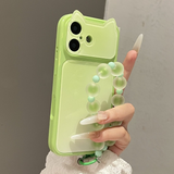 Gradient Ink Wash 3D Cat Ear Full Cover Phone Case For iPhone