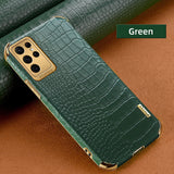 Crocodile Leather Plating Silicone Soft Case For Samsung Galaxy