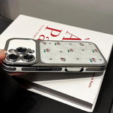 Luxurious Electroplated Sparkling Diamond Cherry Phone Case For iPhone
