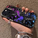 Stylish graffiti black comic book style phone case For iPhone