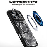 Camouflage Magnetic Lens invisible bracket Case for iPhone