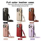 Crossbody Zipper Wallet Ring Stand Phone Case for IPhone