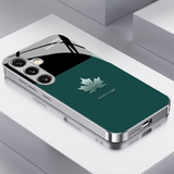 Vintage Moss Green Steel Pattern Glass Protective Cover For Samsung