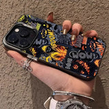 Stylish graffiti black comic book style phone case For iPhone