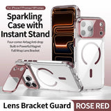 Luxury Clear Lens Flip Stand MagSafe Case For iPhone