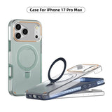 3-in-1 For Magnetic Metal Ring Stand Matte Case For iPhone