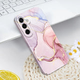 Gold marble-pattern hard case for Samsung