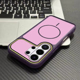 Luxury color-blocked frosted magnetic phone case For Samsung