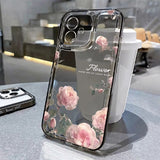 Pink Rose Floral Soft Case For iPhone