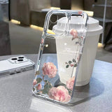 Pink Rose Floral Soft Case For iPhone
