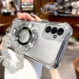 Luxury Glitter Lanyard Ring Stand Phone Case For Samsung