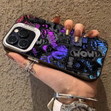 Stylish graffiti black comic book style phone case For iPhone