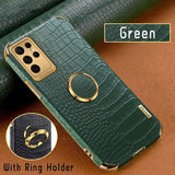 Crocodile Leather Plating Silicone Soft Case For Samsung Galaxy