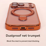 Luxury Plating Magnetic Bracket Phone Case For iPhone