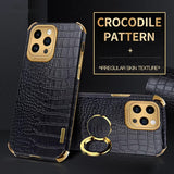 Crocodile Leather Plating Silicone case For iPhone