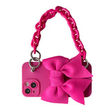 Rose pink crossbody lanyard Case for iPhone