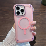 Magnetic Translucent Shockproof Wireless Charging Case for iPhone