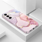 Gold marble-pattern hard case for Samsung