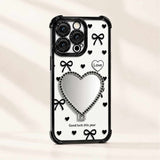 Heart Mirror Stand Case for iPhone– Feminine Style & Full Protection