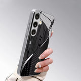 Electroplated glass geometric pattern phone case For Samsung