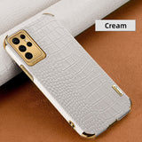 Crocodile Leather Plating Silicone Soft Case For Samsung Galaxy