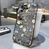 Floral-patterned transparent and soft silicone protective case For iPhone