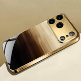 Luxury Brown Gradient Stripe Shockproof Case For iPhone